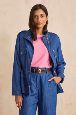 Veste &agrave; manches longues en jean CLAIRE;${refinementColor}