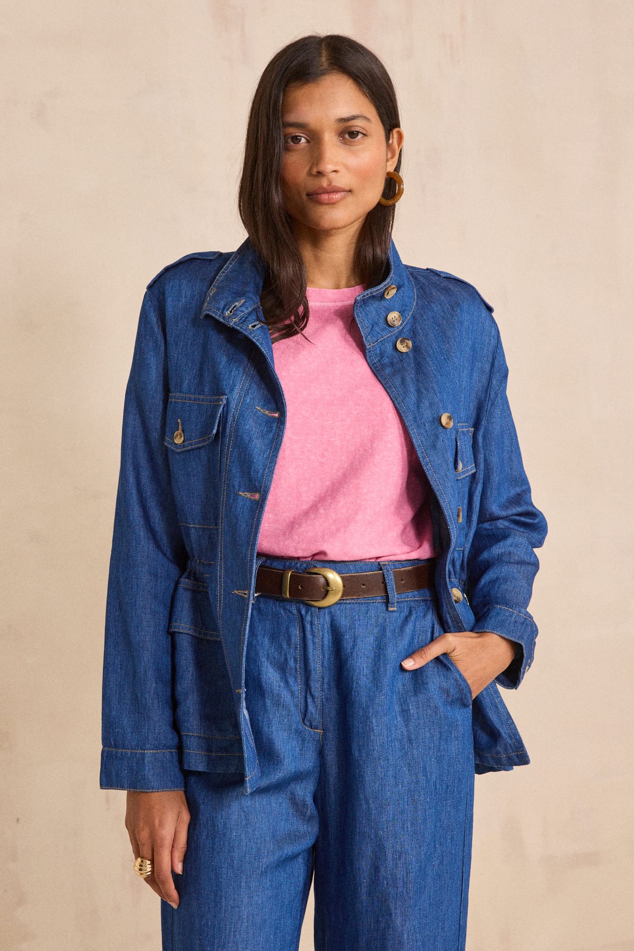 Veste à manches longues en jean CLAIRE;${refinementColor}