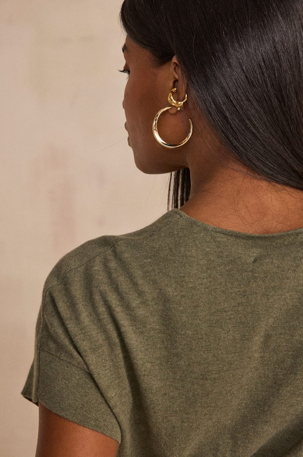 Pretty short sleeve cotton top;${refinementColor}