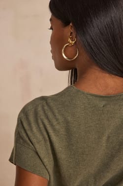 Pretty short sleeve cotton top;${refinementColor}