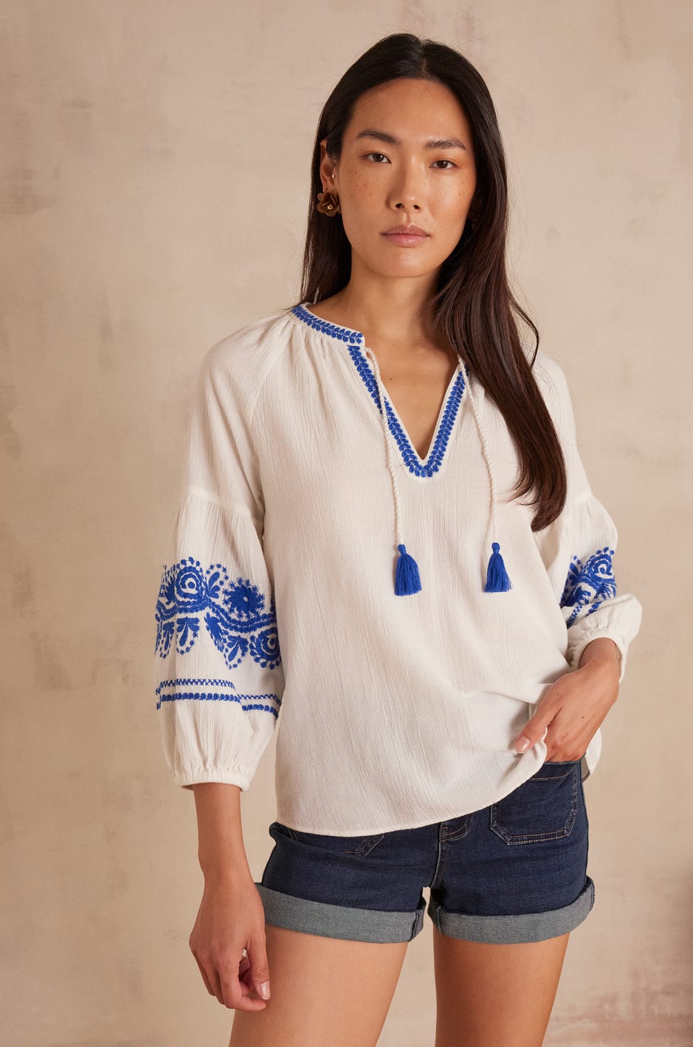 Camisa SIRENE de algod&oacute;n;${refinementColor}