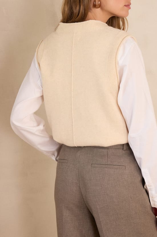 Pull sans manches BASILE en 100% laine;${refinementColor}