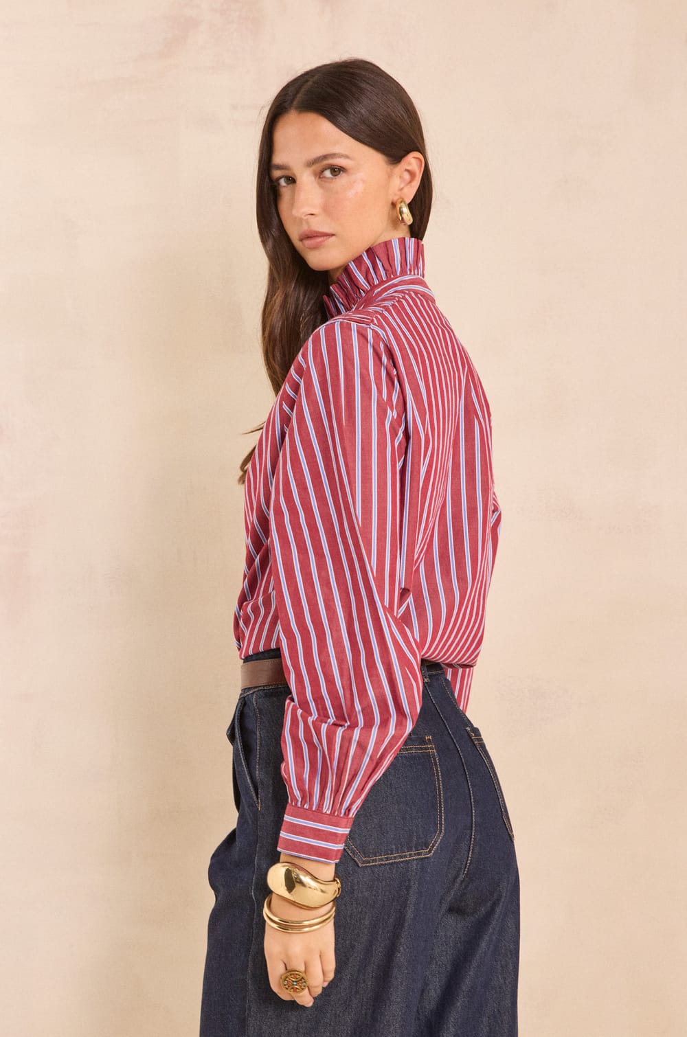 Striped cotton blouse MARISSA;${refinementColor}