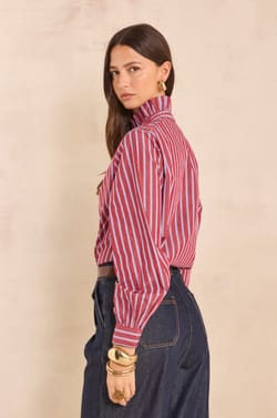 Striped cotton blouse MARISSA;${refinementColor}