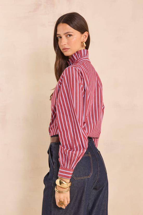 Striped cotton blouse MARISSA;${refinementColor}
