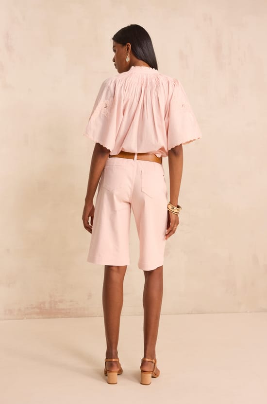Bermuda en coton m&eacute;lang&eacute; RAYAN;${refinementColor}