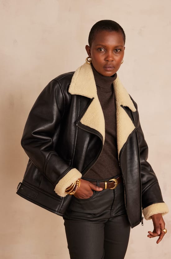 Blouson en cuir FOLIO;${refinementColor}