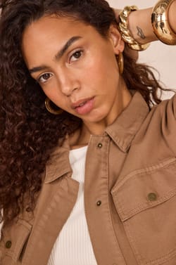 Short-sleeved cotton jacket VITA;${refinementColor}