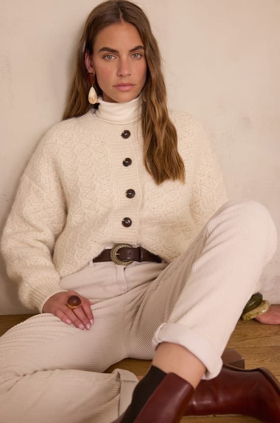 COSMO mohair and wool Cardigan;${refinementColor}