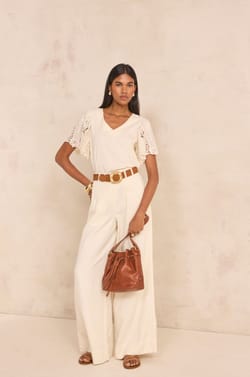 Embroidered short sleeve cotton T-shirt LOLA;${refinementColor}