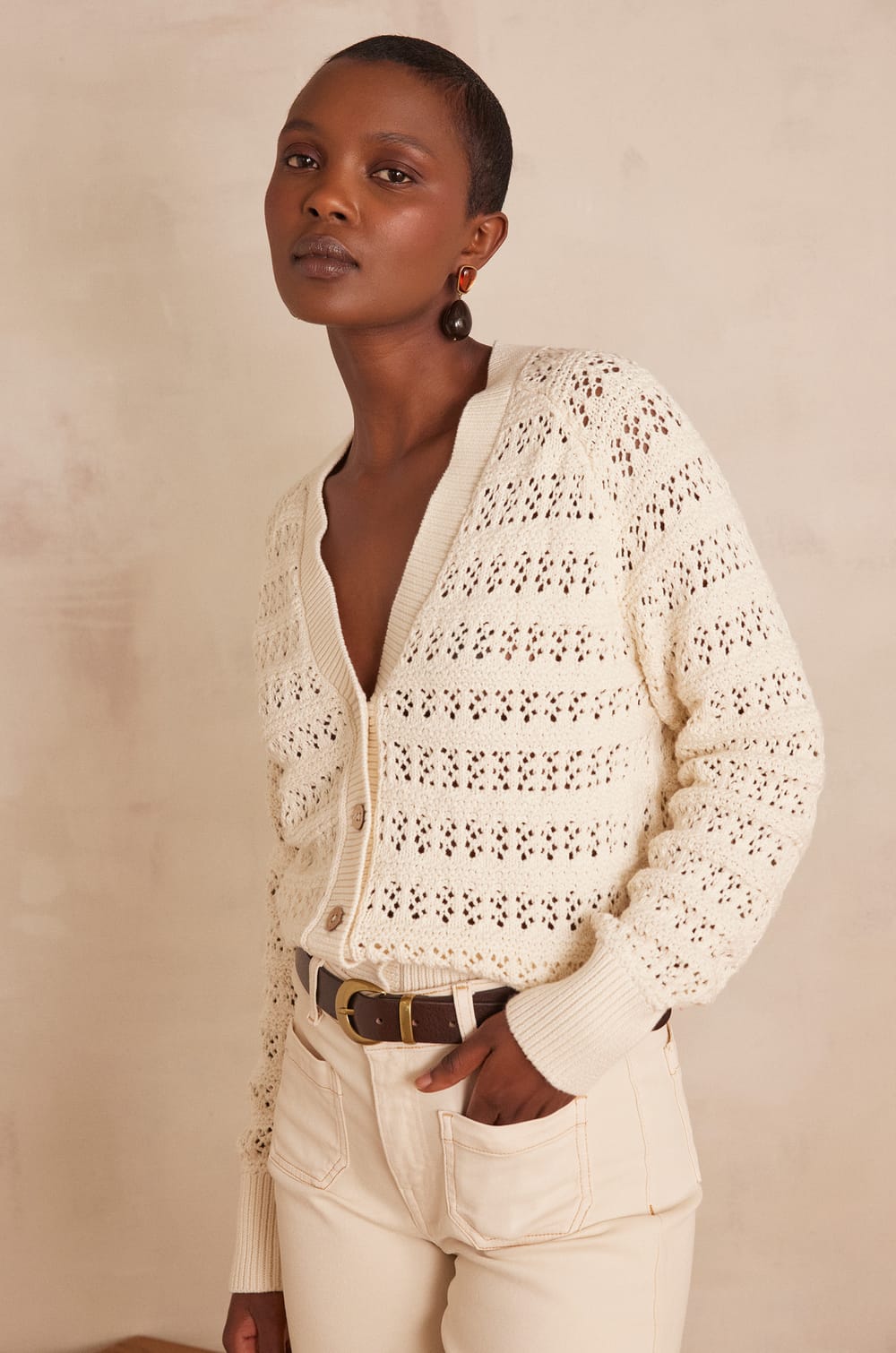 BASILIO cotton Cardigan;${refinementColor}