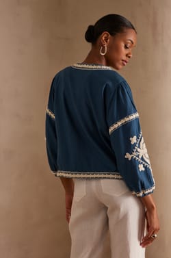 CYNTHIA Jacke aus bestickter Baumwolle;${refinementColor}