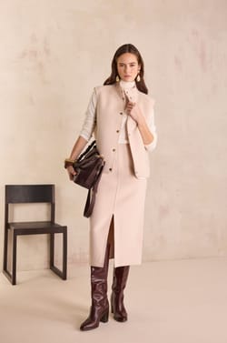 OLIVIA 100% wool straight skirt;${refinementColor}