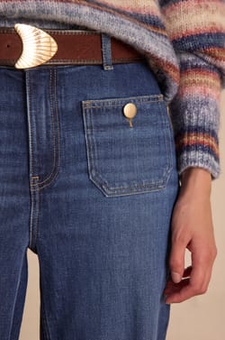 ANAIS wide-leg raw denim jeans;${refinementColor}