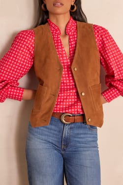 Gilet en cuir PERLIN;${refinementColor}