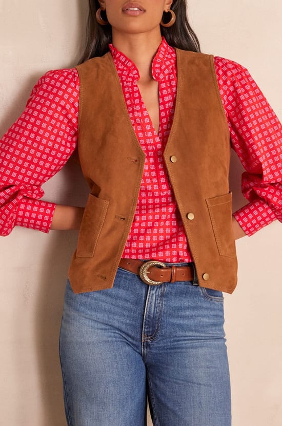 Gilet en cuir PERLIN;${refinementColor}