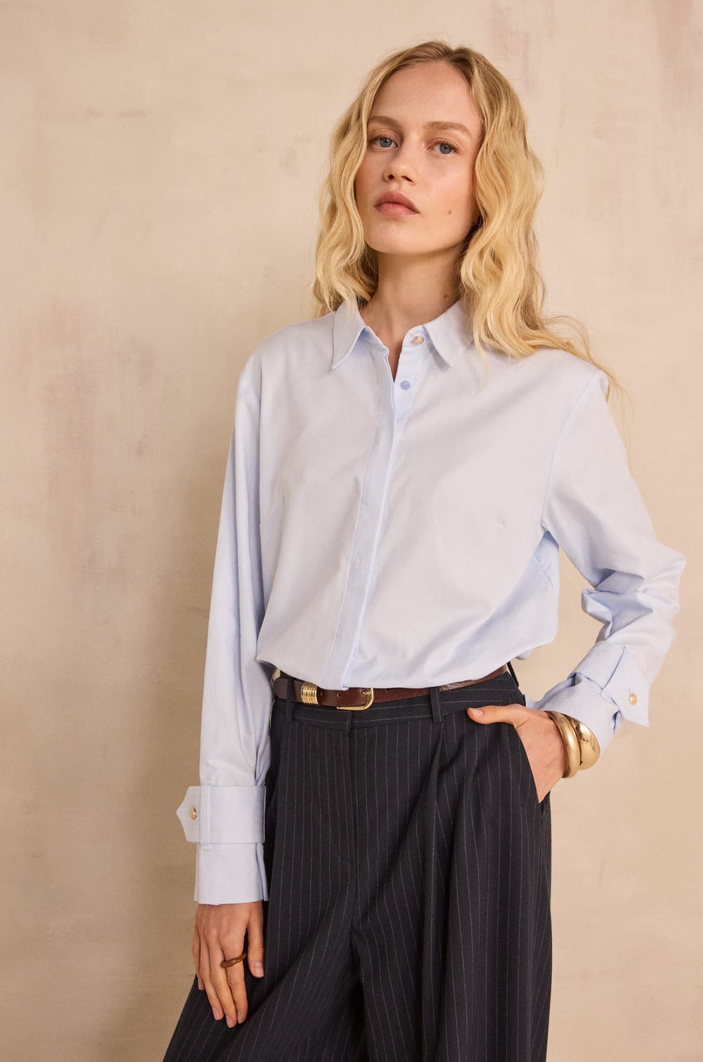 Short cotton blouse MAXIME;${refinementColor}