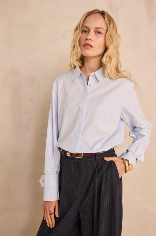 Short cotton blouse MAXIME;${refinementColor}