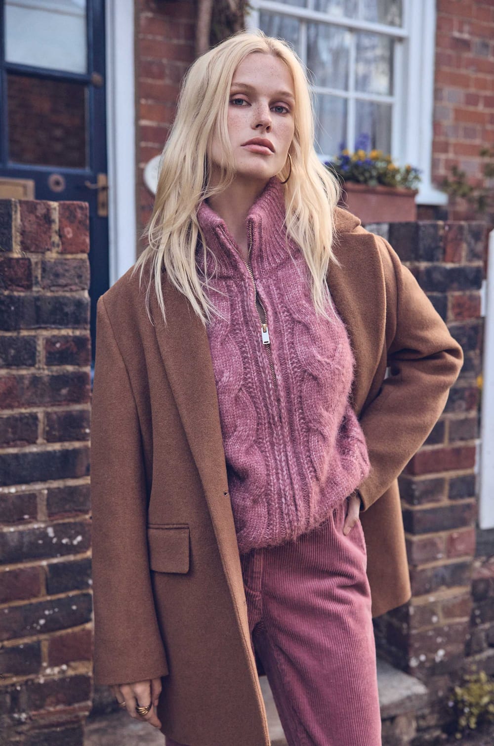 CALYPSO long sleeve wool coat;${refinementColor}