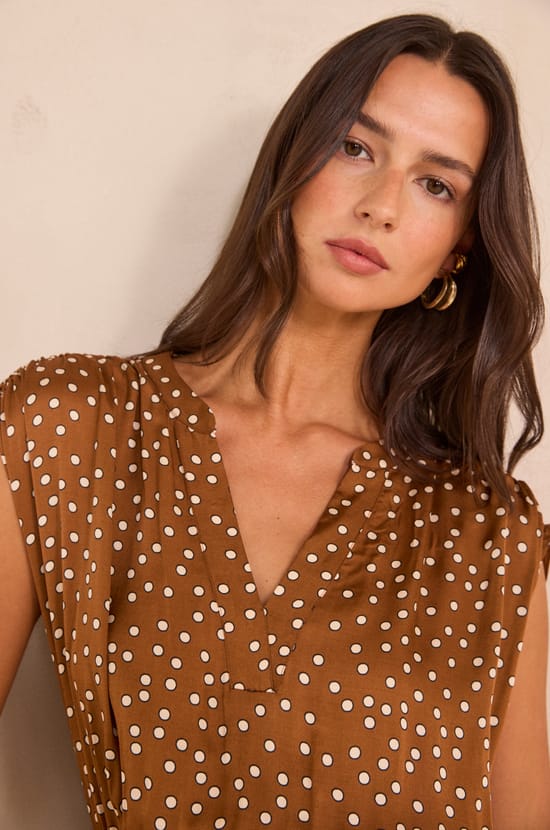 Straight polka dot dress BELGIA;${refinementColor}