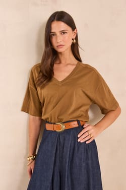 3/4 sleeve cotton TED t-shirt;${refinementColor}
