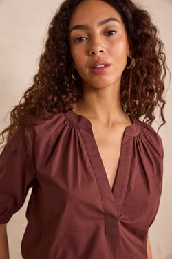 Short sleeve cotton blouse DONNA;${refinementColor}