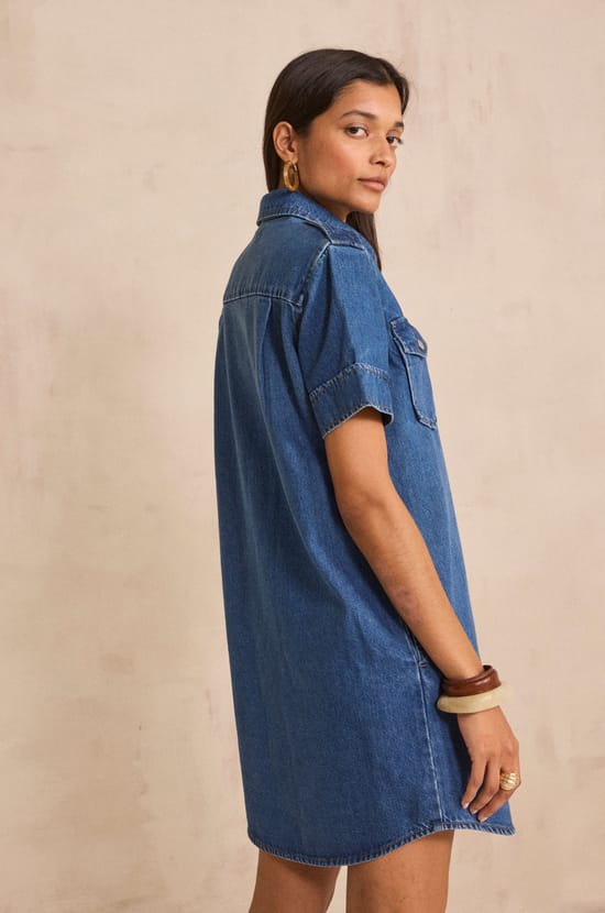 Short straight cotton dress BETSY;${refinementColor}