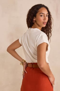 Short sleeve cotton t-shirt Lily;${refinementColor}