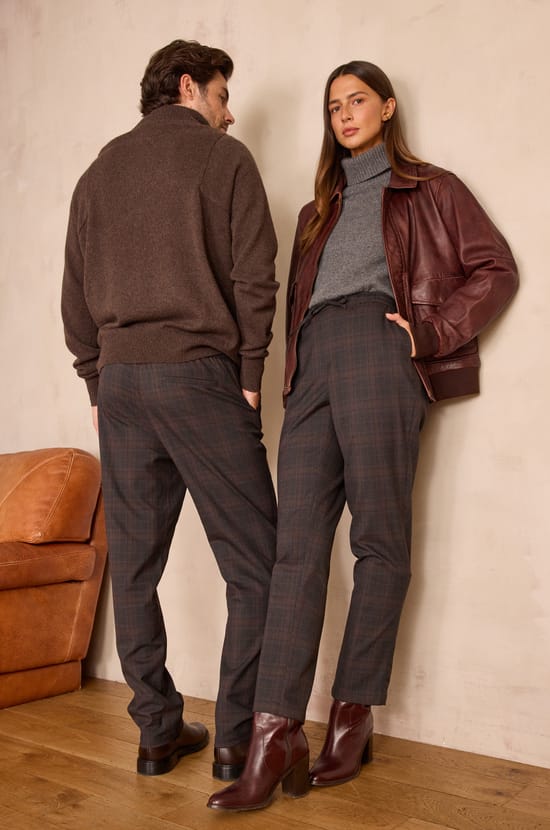 Pantalon &agrave; carreaux unisexe CHARMANT;${refinementColor}