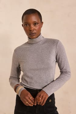 TERRY turtleneck T-shirt;${refinementColor}