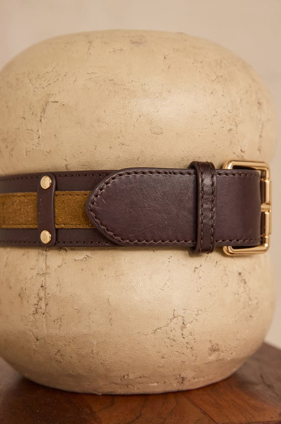 LEONARD leather belt;${refinementColor}