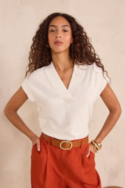 Short sleeve cotton t-shirt Lily;${refinementColor}