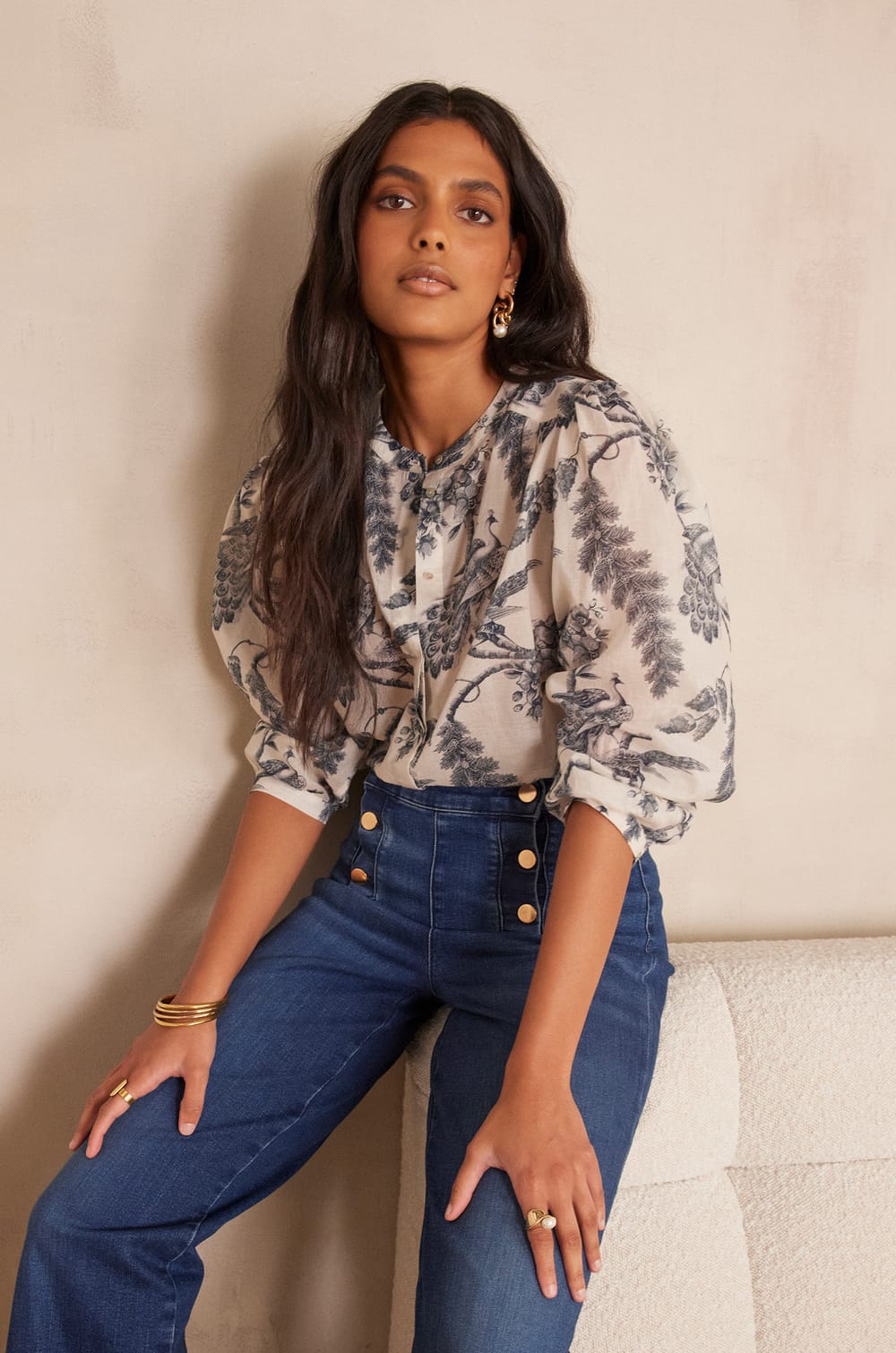 Blouse SAPHIR en coton;${refinementColor}