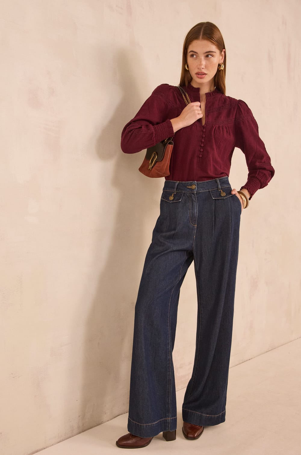 Embroidered cotton blouse MAGNOLIA;${refinementColor}