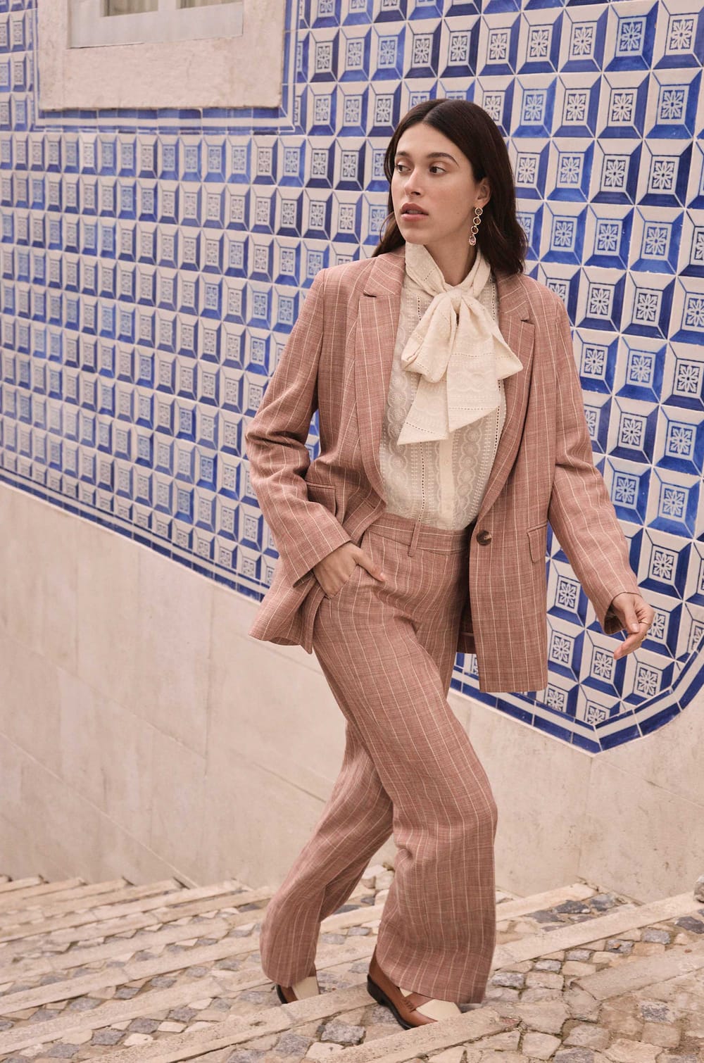 NELIA striped blazer;${refinementColor}