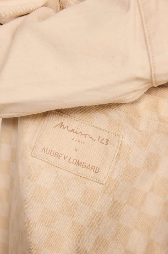 Sac en jean &agrave; carreaux Audrey Lombard x Maison 123 BIGGIE;${refinementColor}