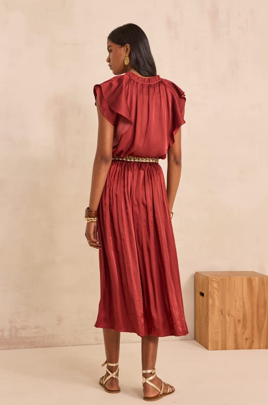 Jupe midi satin&eacute;e JULIANA;${refinementColor}