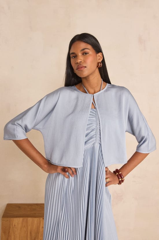 Flowy blouse with 3/4 sleeves DINO;${refinementColor}