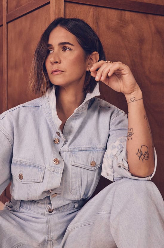 Combinaison ultra oversize en jean Audrey Lombard x Maison 123 BILLIE;${refinementColor}