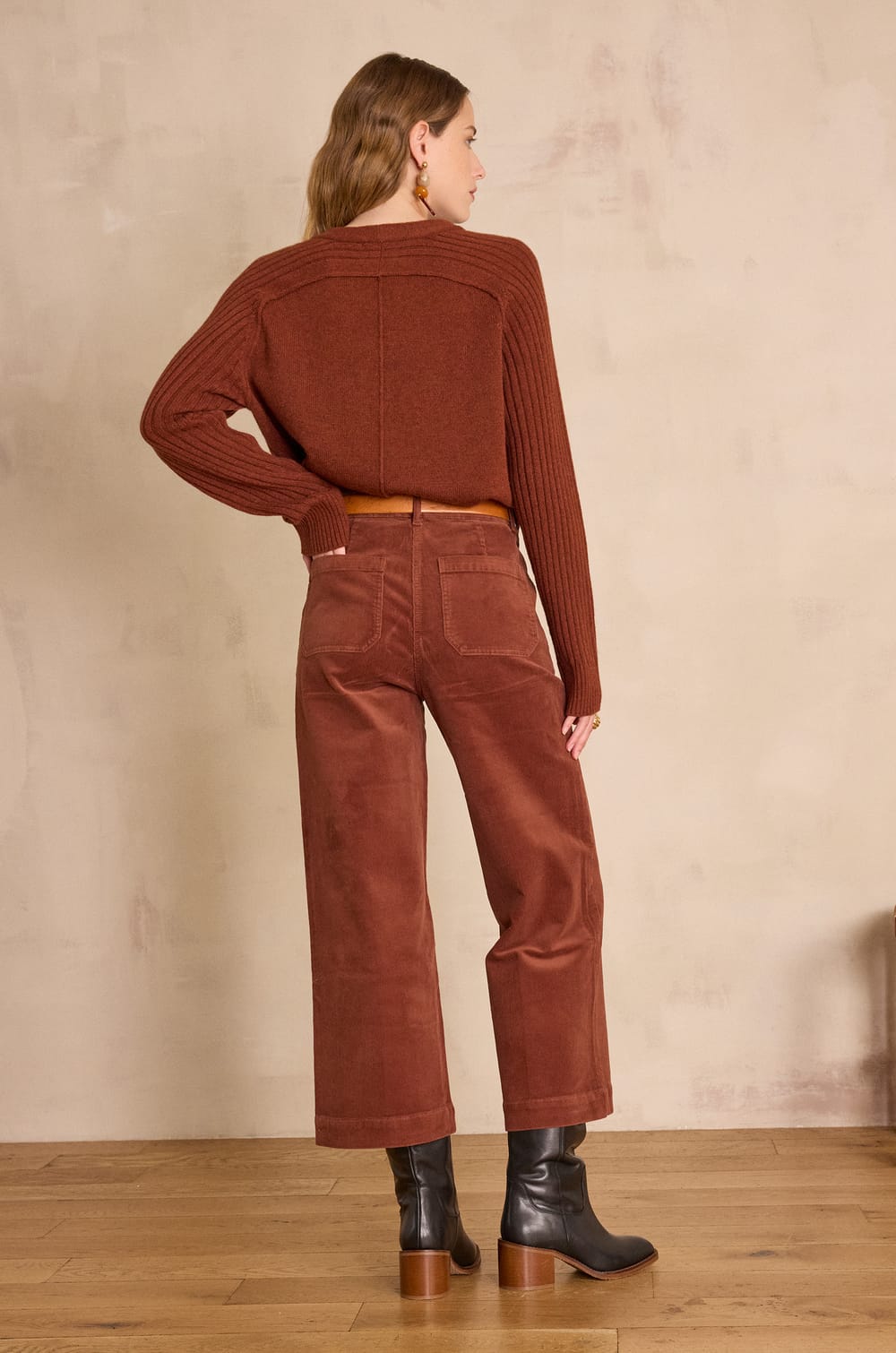 SELYNA cotton velvet trousers;${refinementColor}