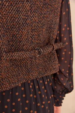 Sleeveless tweed vest in blended wool PHARELL;${refinementColor}