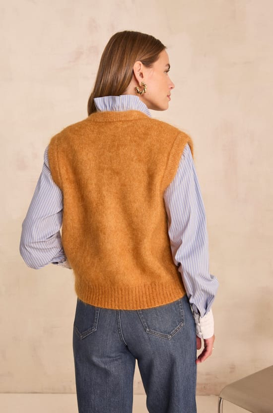 Sleeveless mohair blend pullover LOULOU;${refinementColor}