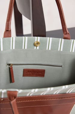 Striped cotton tote bag MATT;${refinementColor}