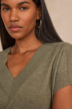 Pretty short sleeve cotton top;${refinementColor}