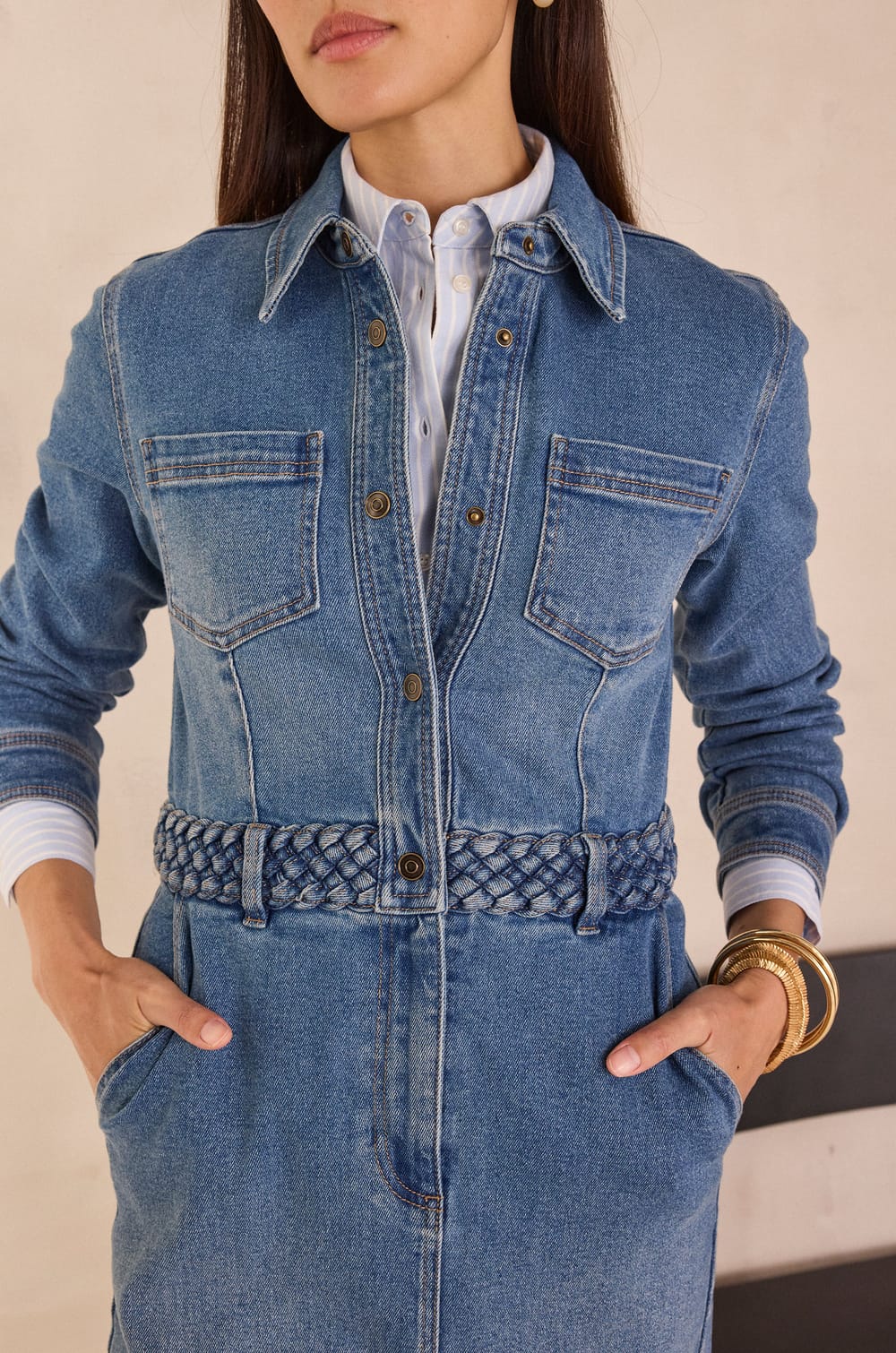 BLAIRE denim dress;${refinementColor}