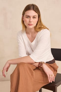 3/4 sleeve T-shirt LIANA;${refinementColor}