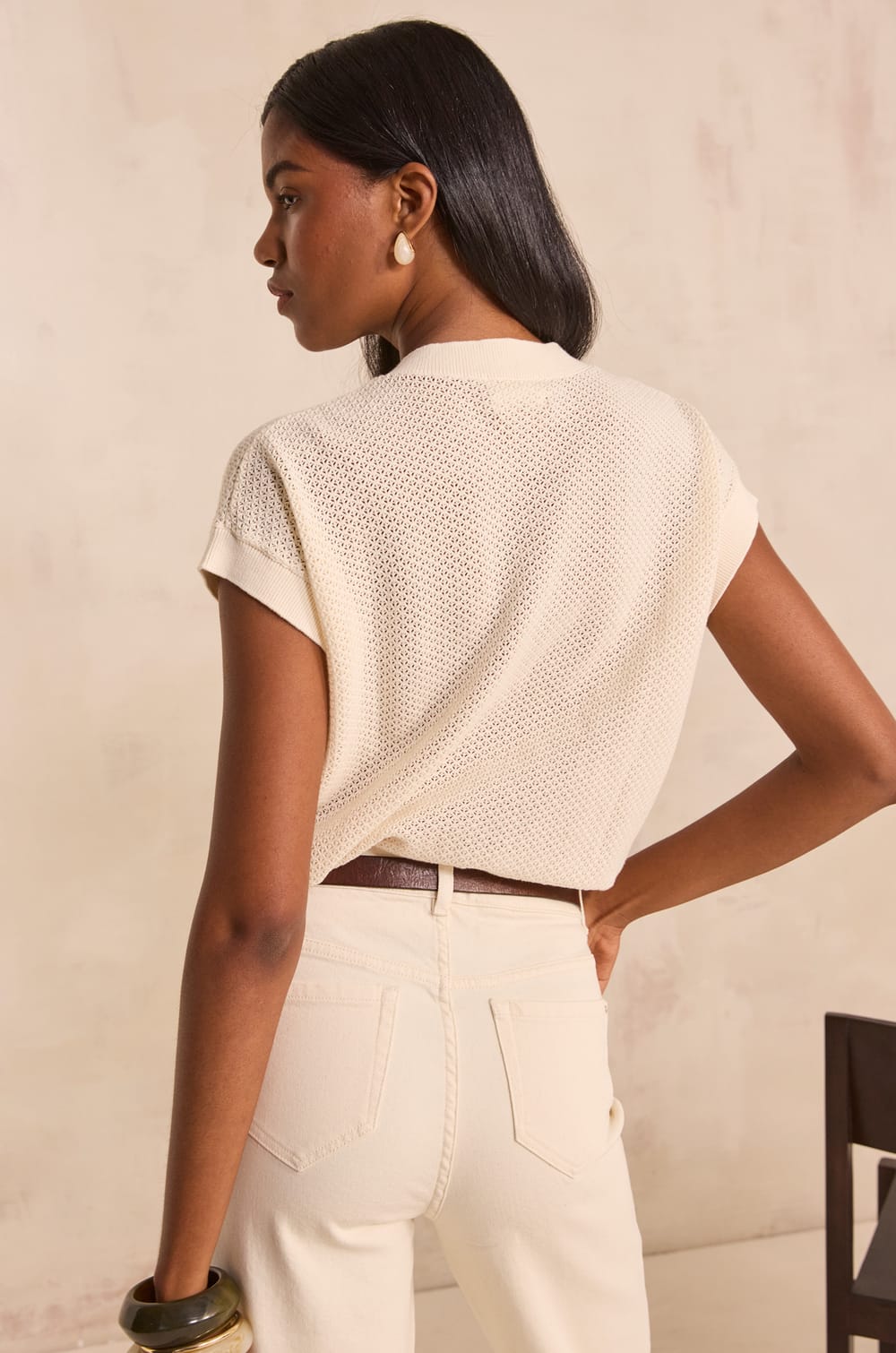 Short-sleeved cotton vest ALMA;${refinementColor}