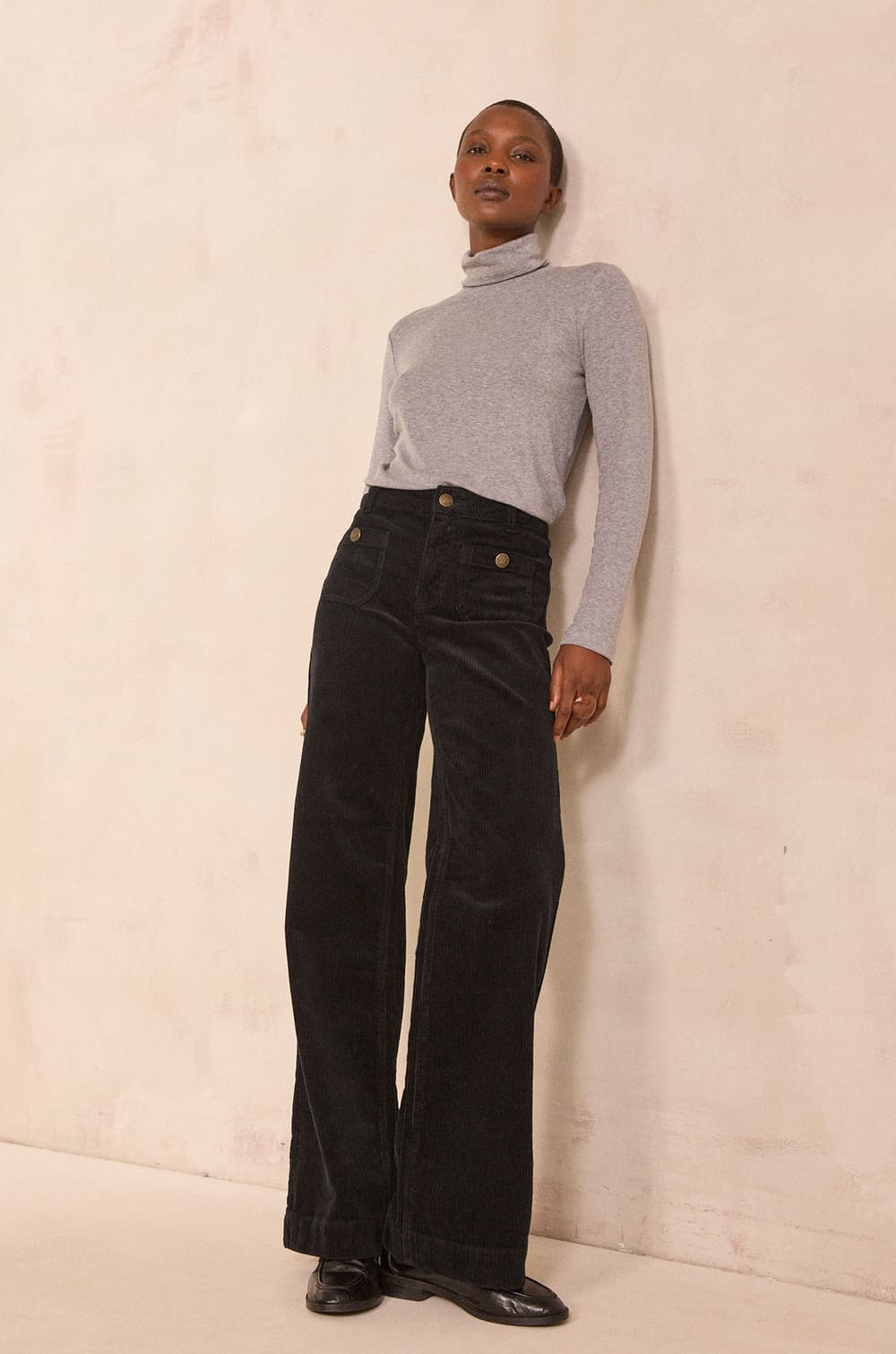 Pantalon large en velours ANAIS;${refinementColor}