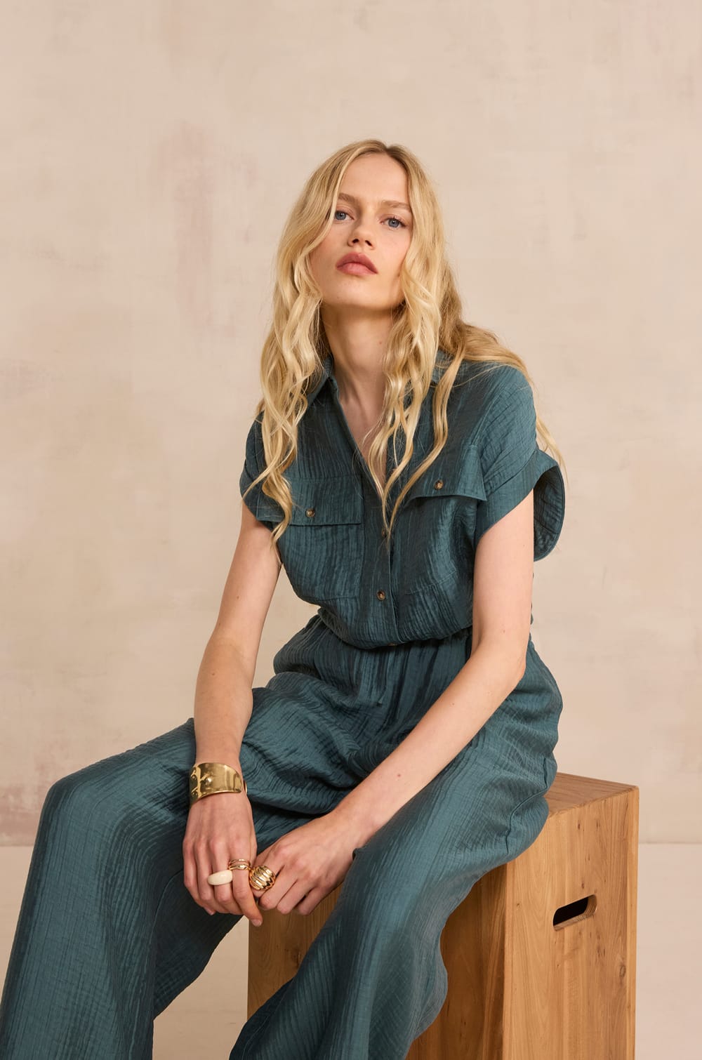 MALLORY short sleeve blouse;${refinementColor}