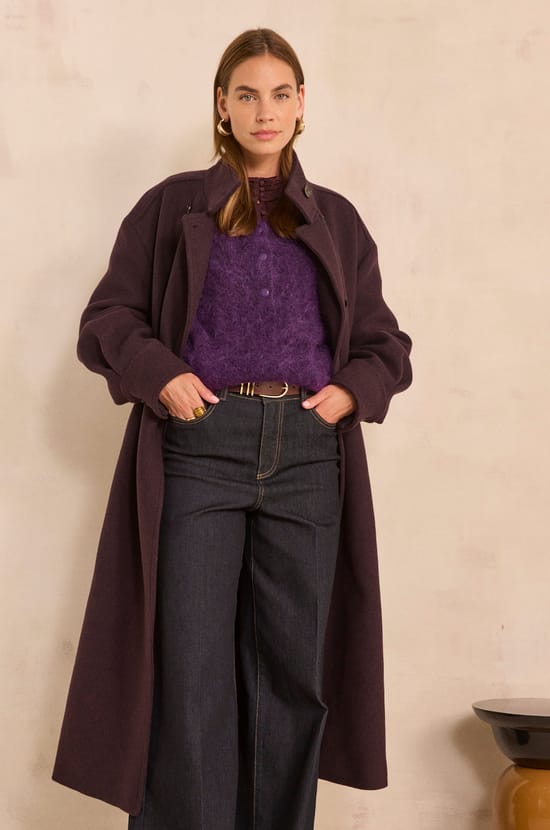 Purple long-sleeved mohair-blend sweater ASSIA;${refinementColor}